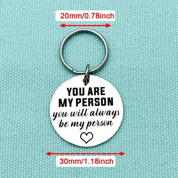 You Are My Person Keychain, Keyring, Bag Charm Silver Tone OS - Picture 9 of 12